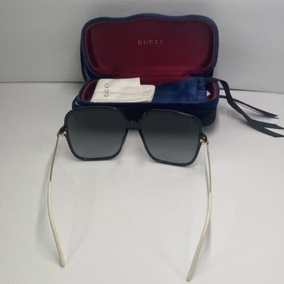 💯- New Authentic Gucci Grey Butterfly Ladies Sunglasses GG1267S 001 60 - Picture 4 of 13